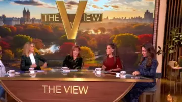 McQueen Plaid Peak Label Wool Jacket worn by Sara Haines as seen in The View on  October 21, 2025