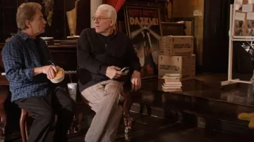 Paul Smith Black Cotton 'Artist Stripe' Zip Lounge Top worn by Charles-Haden Savage (Steve Martin) as seen in Only Murders in the Building (S05E09)