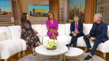 Fendi Colibri 55MM Mesh Slingback Pumps worn by Maggie Rulli as seen in Good Morning America on October 21, 2025