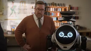 Cardigan Vans Griffin en coton pointelle porté par Howard (Michael Cyril Creighton) comme on le voit dans Only Murders in the Building (S05E09)