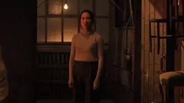 Le17septembre Red Sheer Turtleneck worn by Stella Bak (Greta Lee) as seen in The Morning Show (S04E06)