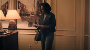 Lafayette 148 New York Double-Breasted Topstitch Jacket worn by Mia Jordan (Karen Pittman) as seen in The Morning Show (S04E06)
