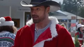 Warren Christie A Royal Montana Christmas 2025 Christmas Coat worn by Huntley (Warren Christie) as seen in A Royal Montana Christmas