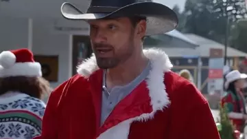 Warren Christie A Royal Montana Christmas 2025 Christmas Coat worn by Huntley (Warren Christie) as seen in A Royal Montana Christmas