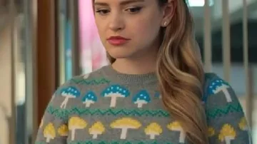 Loot Mushroom Sweater worn by Ainsley (Stephanie Styles) as seen in Loot (S02E03)
