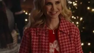 A Royal Montana Christmas Pink Jacket worn by Victoria (Fiona Gubelmann) as seen in A Royal Montana Christmas