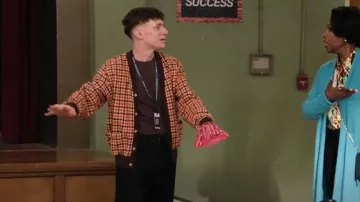 Pleasures Misquote Cardigan worn by Jacob Hill (Chris Perfetti) as seen in Abbott Elementary (S05E04)