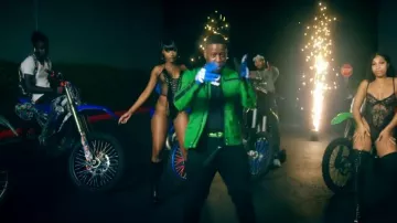 Diesel Black & Neon Green B Maser Belt worn by Blac Youngsta in Moneybagg Yo, Blac Youngsta – Super Hot (Official Music Video)
