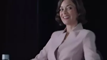 Marion Cotillard The Morning Show S04 Pink Wrap Blazer worn by Celine Dumont (Marion Cotillard) as seen in The Morning Show (S04E06)