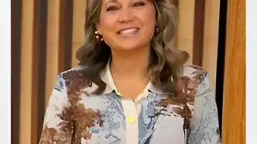 Good Morning America 2025 Ginger Zee Printed Cardigan