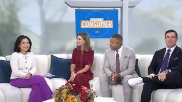 Ba&sh Gaspard Cotton-Blend Cardigan worn by Vicky Nguyen as seen in Today on  October 22, 2025