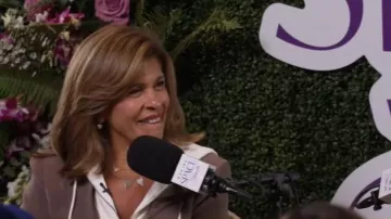 Cinq a Sept Khloe Hooded Blazer worn by Hoda Kotb as seen in Today on October 22, 2025