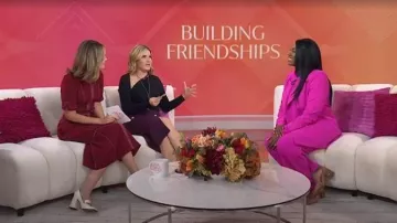 Jimmy Choo Diamond Tilda 85mm Leather Pumps worn by Savannah Guthrie as seen in Today with Jenna & Friends on October 22, 2025