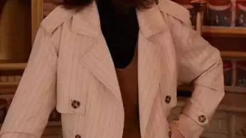 Pinstriped Trench Coat worn by Mabel Mora (Selena Gomez) in TV Series Only Murders In The Building S05