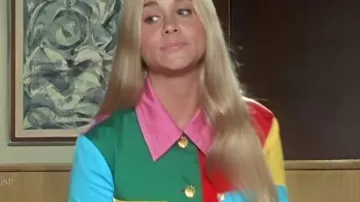 Chaqueta floral con bloques de color Maureen McCormick S5 de The Brady Bunch