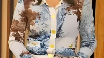 Printed Cardigan worn by Self - ABC News Chief Meteorologist (Ginger Zee) in Good Morning America: Weekend Edition