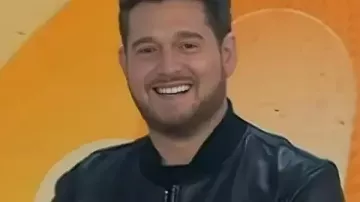 The Today Show 2025 Leather Bomber Jacket worn by Michael Bublé as seen in Today