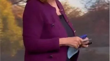 Purple Crewneck Pocket Cardigan worn by Joy Behar in The View 2025