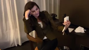 Burberry Notched-Lapels Jacket worn by Heather Dubrow as seen in The Real Housewives of Orange County (S19E16)