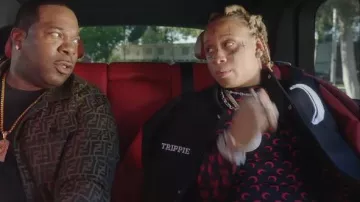 Marine Serre Black & Red Crescent Moon Print Turtleneck worn by Trippie Redd in Trippie Redd – I Got You ft. Busta Rhymes (Official Music Video)