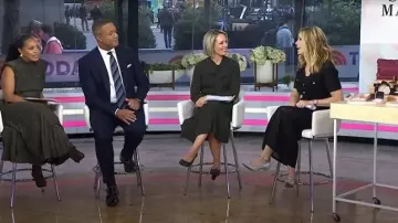 Self-Portrait Black Bow Crochet Midi Dress worn by Jill Martin as seen in Today on  October 23, 2025