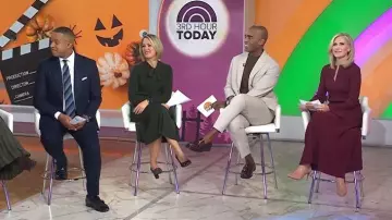 Simkhai Genna Knit Midi Dress worn by Misty Belles as seen in Today on October 23, 2025