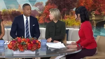 Sandro Gabrielle Ribbed Knit Cardigan worn by Vicky Nguyen as seen in Today on October 23, 2025