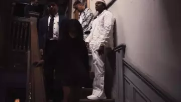 Bottega Veneta White Lace Speedster Sneakers portée par Pusha T à Cordae - Nightmares Are Real (feat. Pusha T) [Official Music Video]