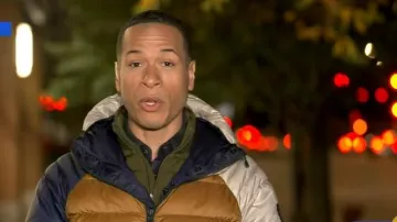 Canada Goose Black Label Legacy Chaqueta de plumón reversible usada por Alex Perez como se ve en Good Morning America el 23 de octubre de 2025