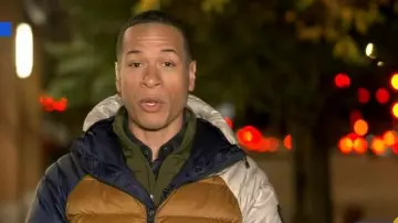 Canada Goose Black Label Legacy Veste en duvet réversible portée par Alex Perez comme on le voit dans Good Morning America le 23 octobre 2025