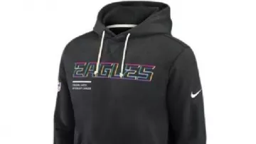 Philadelphia Eagles Black 2025 Crucial Catch Sideline Dri-FIT Hoodie worn by Travis Kelce in 2021 Crucial Catch Collection | Product Review