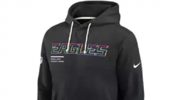 Philadelphia Eagles Black 2025 Crucial Catch Sideline Dri-FIT Hoodie worn by Travis Kelce in 2021 Crucial Catch Collection | Product Review