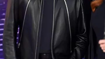 Black Leather Jacket worn by Michael Bublé in The Voice