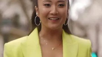 Emily In Paris S04 Mindy Chen Neon Cropped Jacket worn by Mindy Chen (Ashley Park) as seen in Emily in Paris (S04)