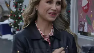 Fiona Gubelmann A Royal Montana Christmas 2025 Fringe Leather Jacket of Victoria (Fiona Gubelmann) in A Royal Montana Christmas