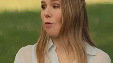 Nadie quiere esta blusa transparente azul Kristen Bell S2 usada por Kristen Bell como se ve en Nadie quiere esto