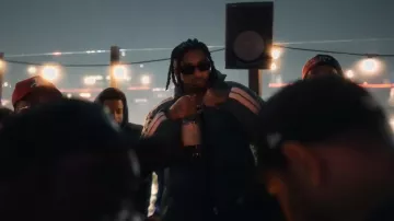 Moncler x Palm Angels Green & White Stripe Rodman Jacket worn by DDG in DDG - Ye Vs. Skete "Freestyle" (Official Music Video)