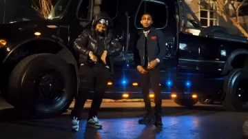 Amiri Black Leather Patch Thrasher Jeans porté par 42 Dugg dans DDG x OG Parker ft. 42 Dugg - Money Long (Clip Officiel)