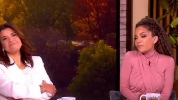 Balmain Pleated Jersey Midi Dress worn by Sunny Hostin as seen in The View on October 24, 2025