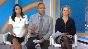 Scanlan Theodore Crepe Knit Cravat Top worn by Laura Jarrett as seen in Today on October 24, 2025