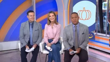 Ramy Brook Theodora High Rise Wide Leg Jeans worn by Savannah Guthrie as seen in Today on October 24, 2025