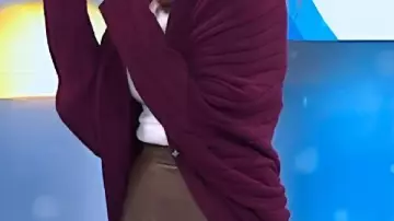 Maroon Cocoon Cardigan worn by Jill Martin in Full Episode: TODAY Show - October 24