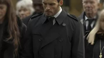 Sam Claflin Lazarus Black Trench Coat worn by (Sam Claflin) in Lazarus