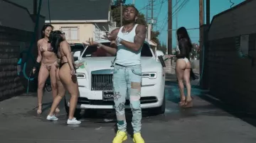 Alexander McQueen Neon Yellow Oversized Sneakers portées par DDG dans DDG - Exotics (Official Music Video)