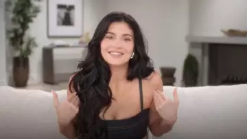 Jacquemus Denim Cropped Top worn by Kylie Jenner as seen in The Kardashians (S07E01)