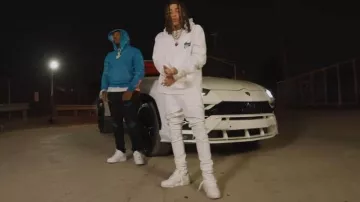 Louis Vuitton Baskets LV White & Clear Sole portées par DD Osama dans DD Osama - Leave Me ft. Lil Zay Osama (Vidéo Officielle)