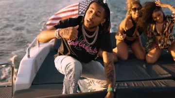 Gallery Dept. Blue Flame La BLVD Flared Jeans worn by DDG in DDG X Luh Tyler - I'm Geekin (Official Music Video)