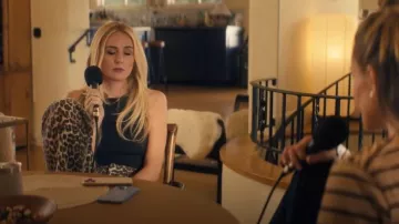 Mango High-waisted Straight-fit Jeans with Leopard Print worn by Morgan (Justine Lupe) as seen in Nobody Wants This (S02E01)