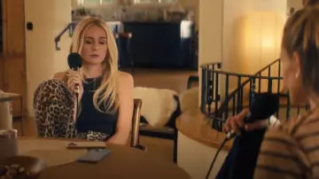 Mango High-waisted Straight-fit Jeans with Leopard Print worn by Morgan (Justine Lupe) as seen in Nobody Wants This (S02E01)