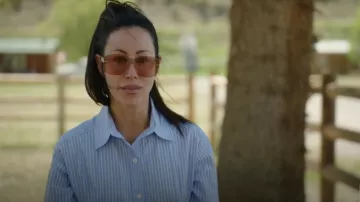 Fendi Fendigraphy Oversized Rimless Acetate Sunglasses worn by Angie Katsanevas as seen in Wife Swap: The Real Housewives Edition (S01E01)